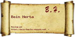 Bein Herta névjegykártya